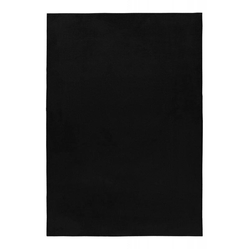 Pouffy Shaggy tæppe Ensfarvet - Sort - 120x170
