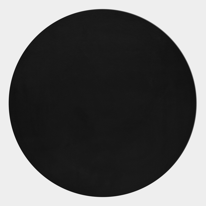 Pouffy Rund Shaggy tæppe Ensfarvet - Sort - 120x120 (Rund) billede