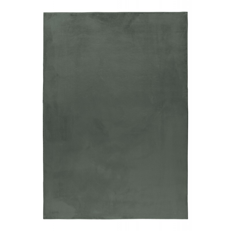 POUFFY unicolor grønt kortluvet gulvtæppe rektangel - 160 x 230 cm