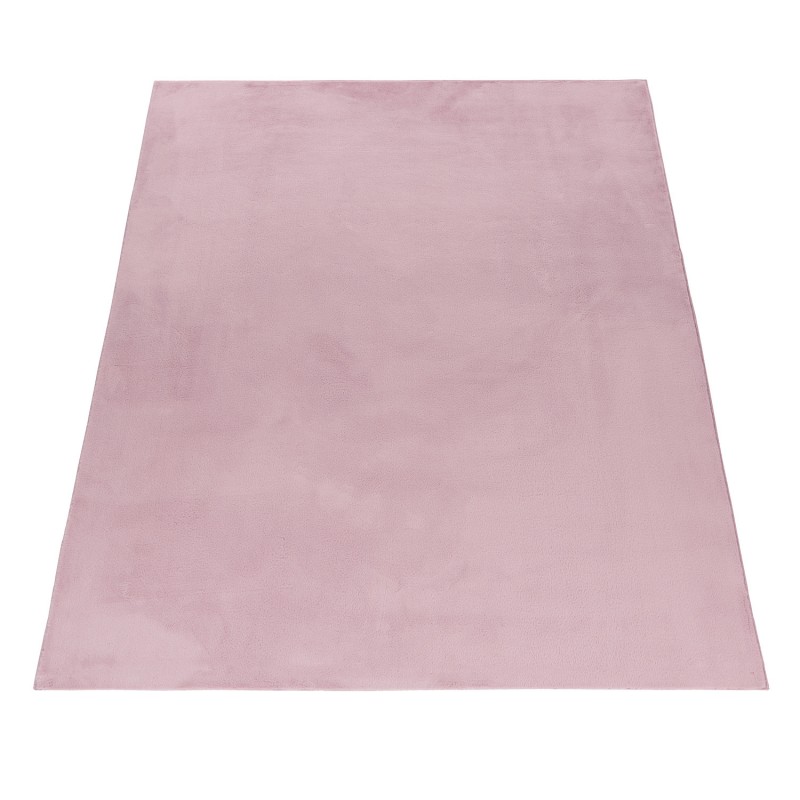 POUFFY Unicolor rosa løber kortluvet tæppe - 80 x 250 cm