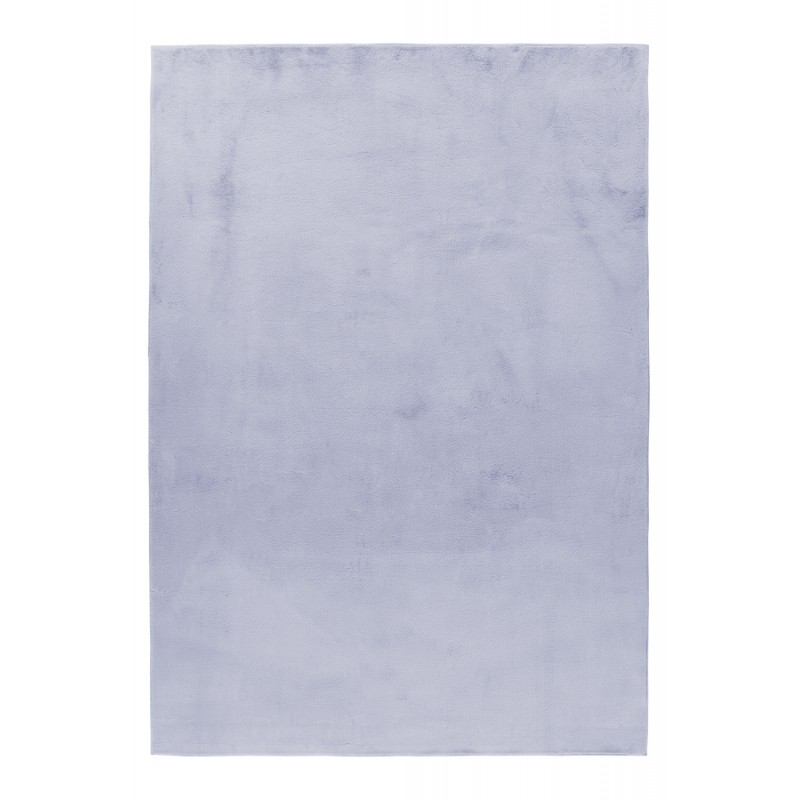 POUFFY unicolor sølv rektangulært kortluvet tæppe - 160 x 230 cm