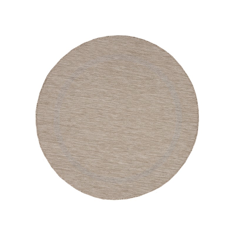 Relax Rund Udendørs tæppe Ensfarvet - Beige - 200x200 (Rund) billede