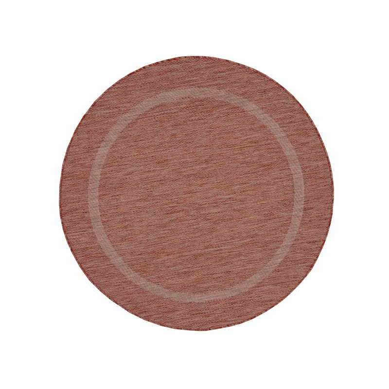 Relax Rund Udendørs tæppe Ensfarvet - Rød - 160x160 (Rund) billede