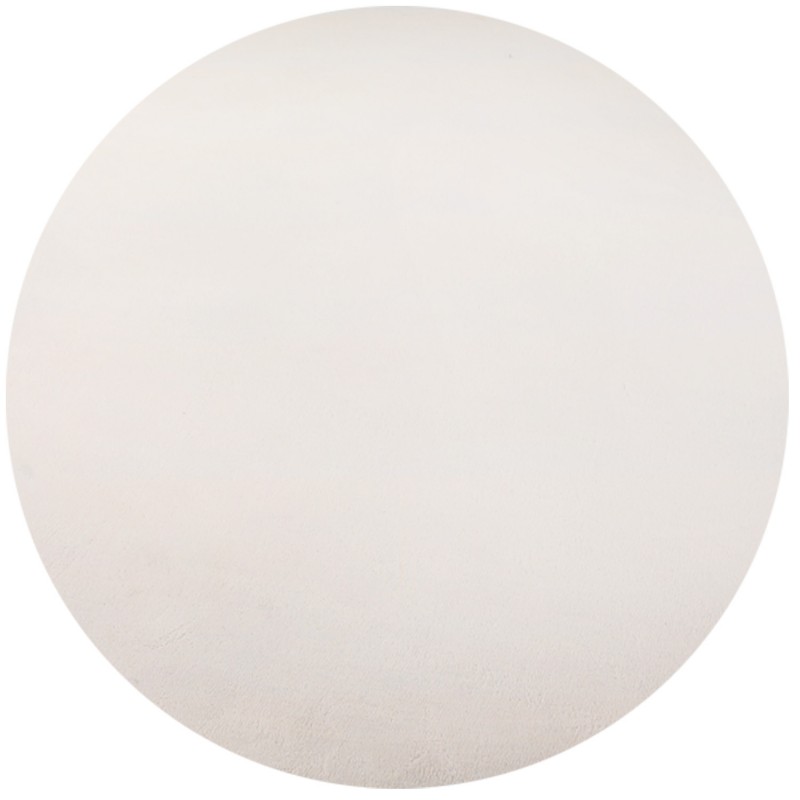 Sky Rund Kortluvet tæppe Ensfarvet - Creme - 160x160 (Rund)