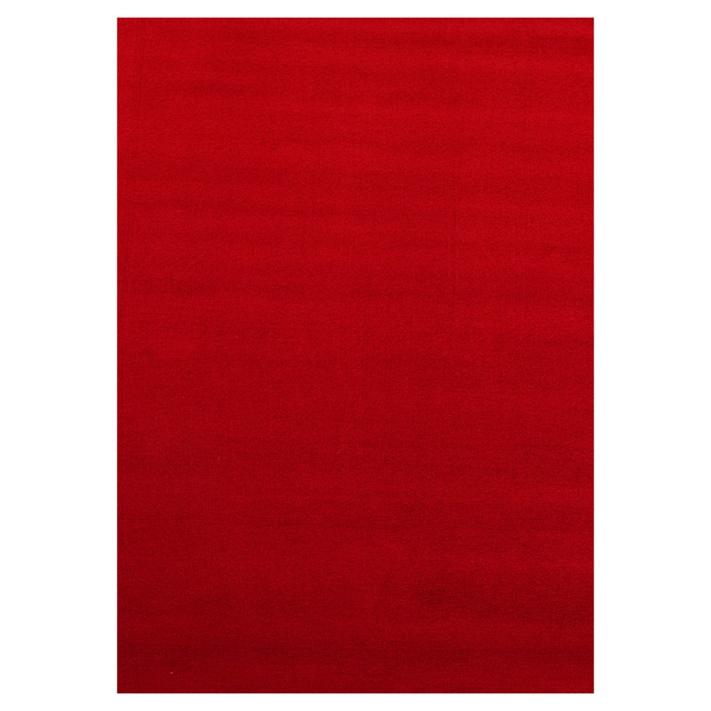 Sky Kortluvet tæppe Ensfarvet - Rød - 120x170