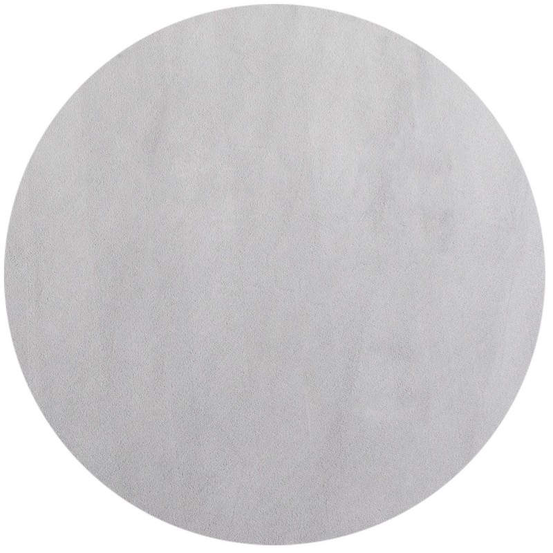 SKY Unicolor sølv rundt kortluvet tæppe - 120 x 120 cm