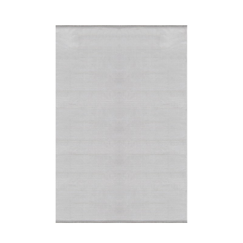 Style Kortluvet tæppe Ensfarvet - Sølv - 200x290