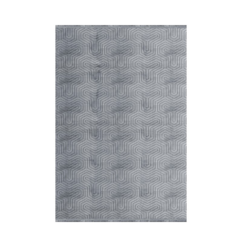 Style Kortluvet tæppe Ensfarvet - Grå - 200x290