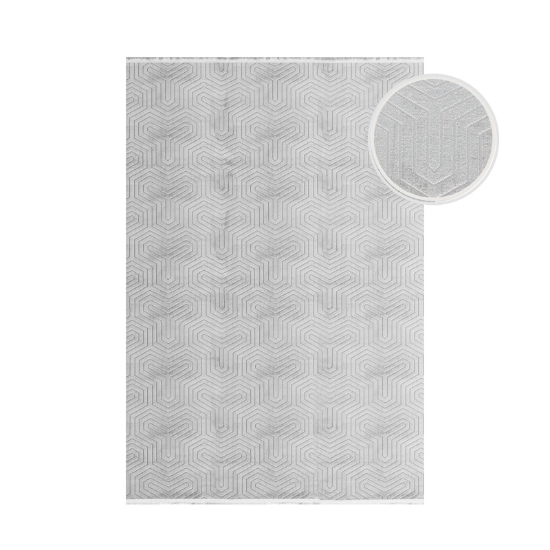 Style Kortluvet Tæppeløber Ensfarvet - Sølv - 80x150 (Løber)