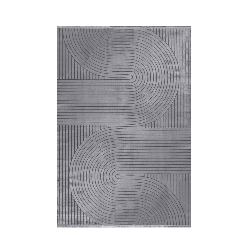 Style Kortluvet tæppe Ensfarvet - Grå - 120x170