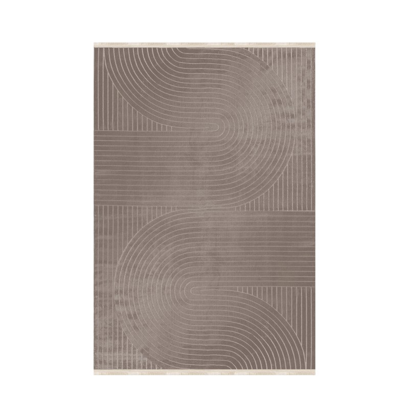 Style Kortluvet tæppe Ensfarvet - Mokka - 160x230