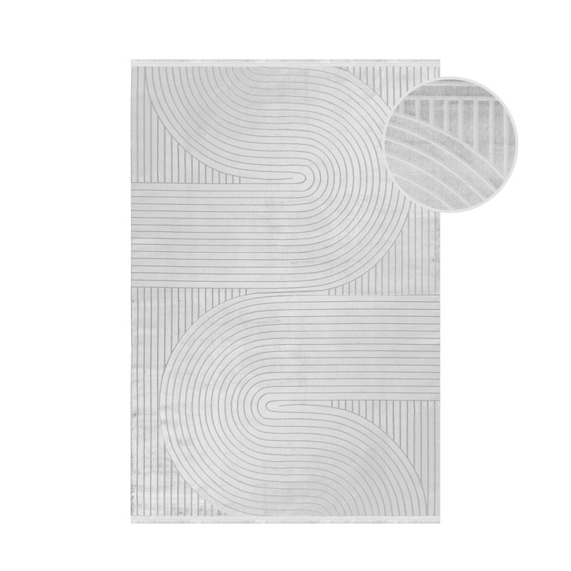 Style Kortluvet Tæppeløber Ensfarvet - Sølv - 80x250 (Løber)