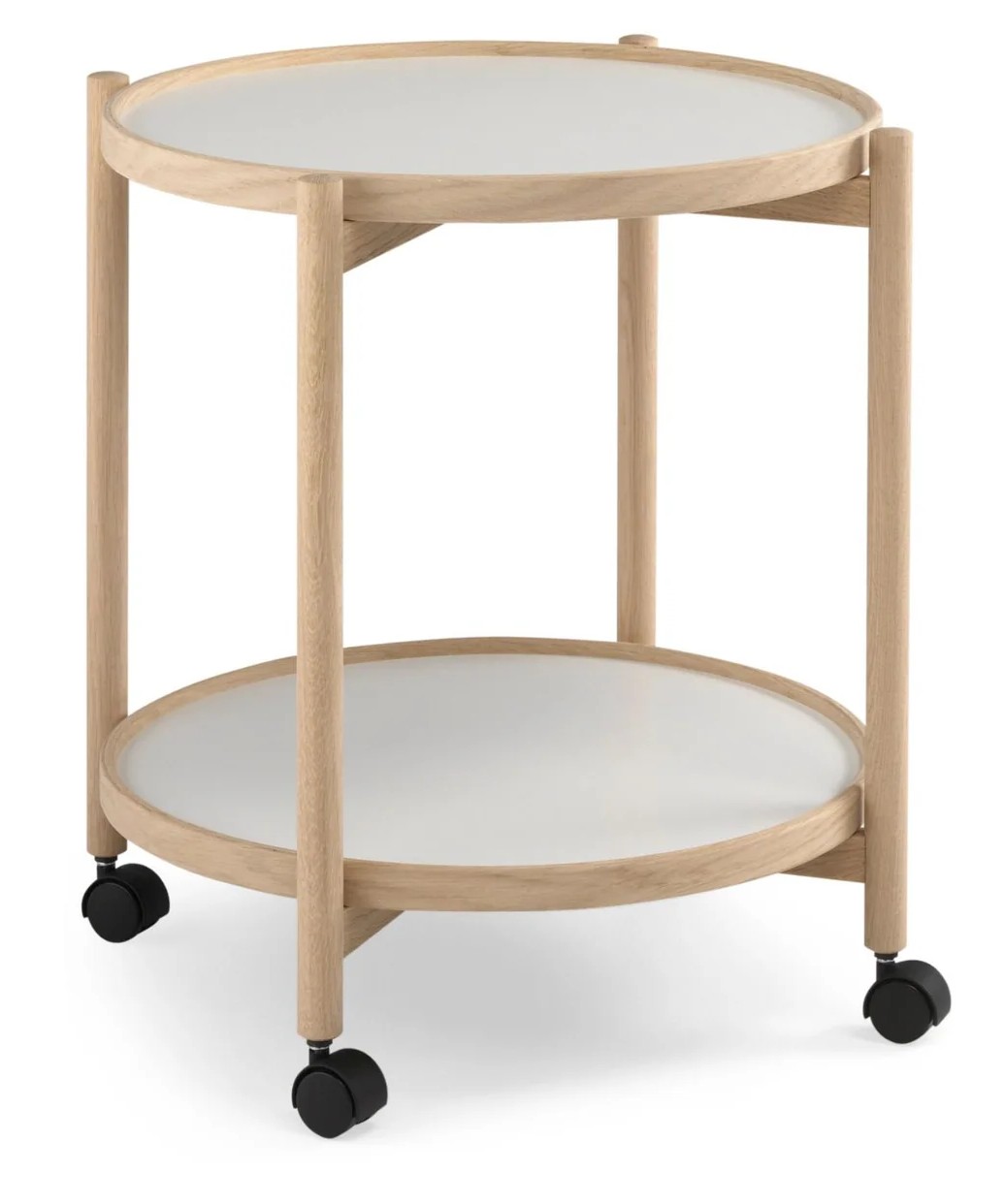 Thomsen Furniture - James Rullebord Ubehandlet eg - Melamin Ø50 med Hjul