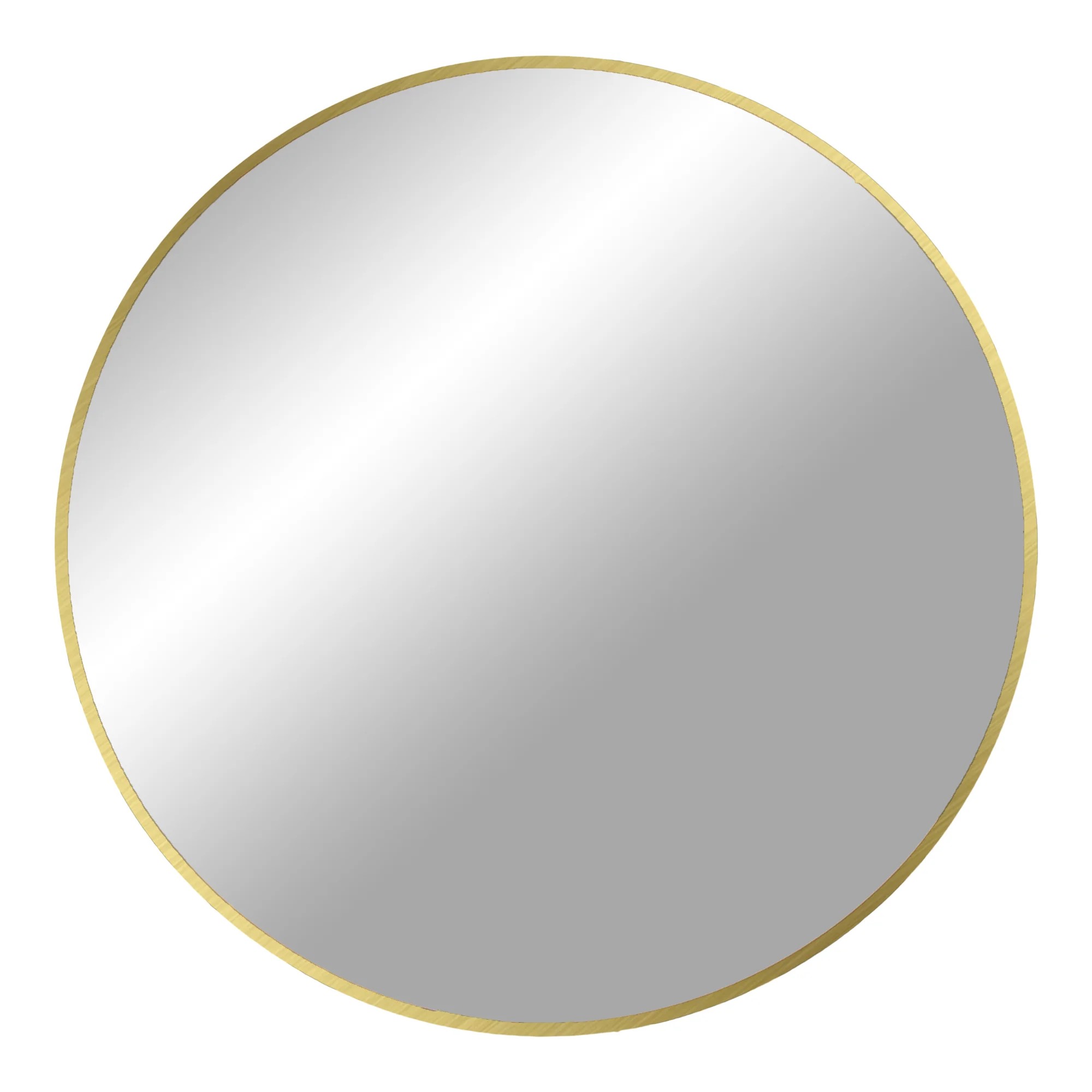 Madrid Spejl - Spejl med ramme i messing look Ø80 cm