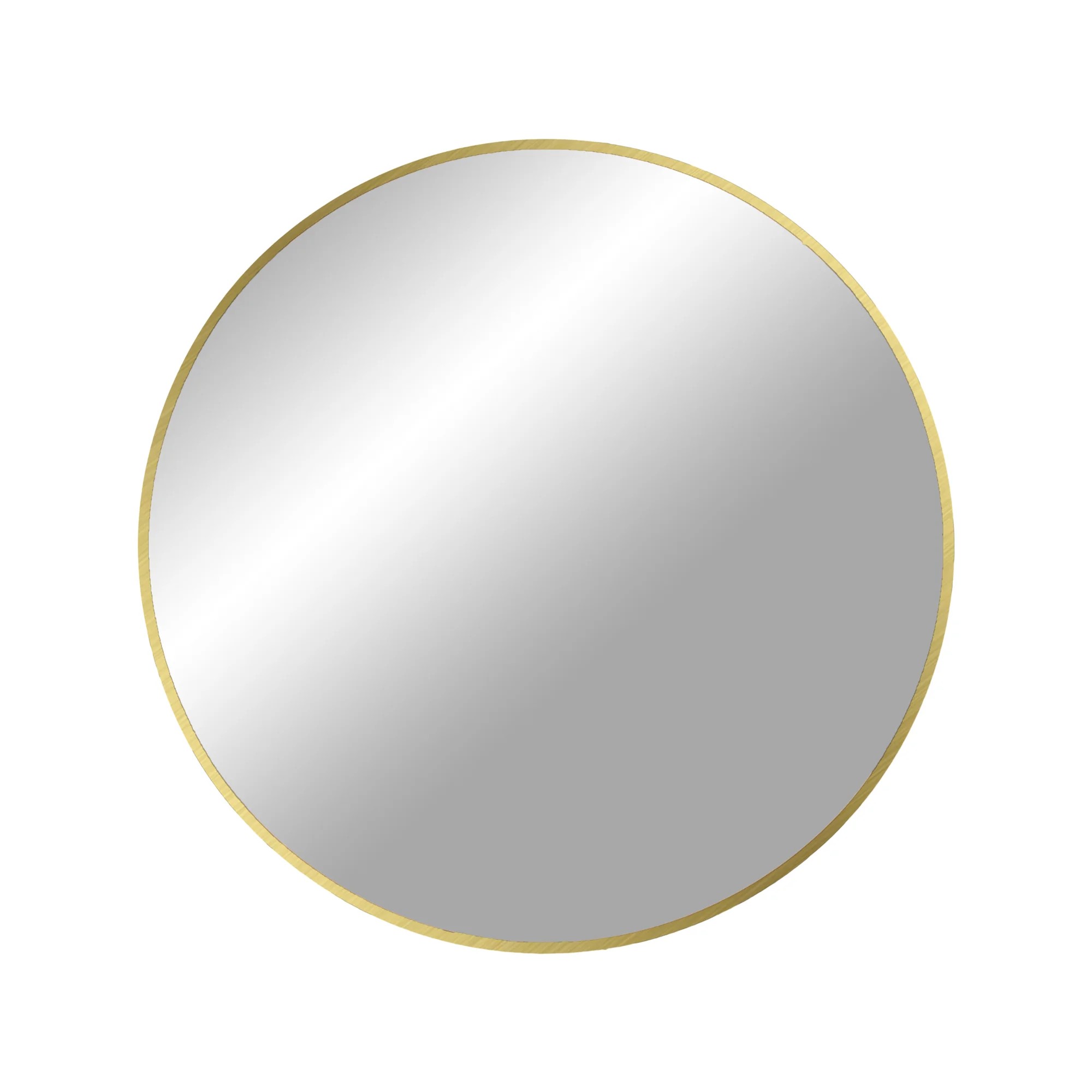 Madrid Spejl - Spejl med ramme i messing look Ø60 cm