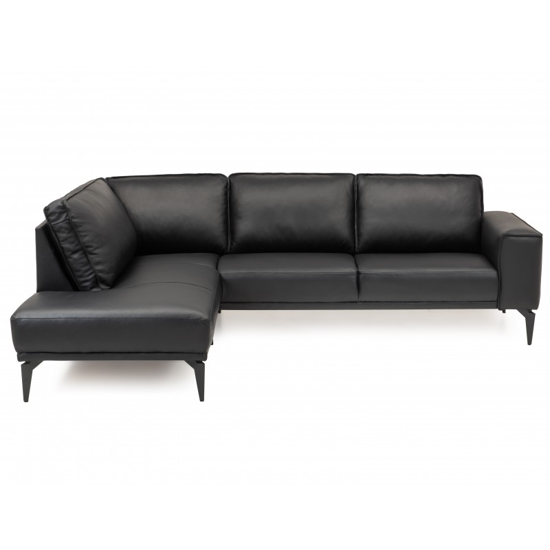 Hjort Knudsen Ishøj læder Hjørnesofa Venstrevendt