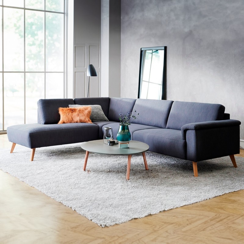 Hjort Knudsen Ballerup hjørnesofa - Venstrevendt| Navyblå stof