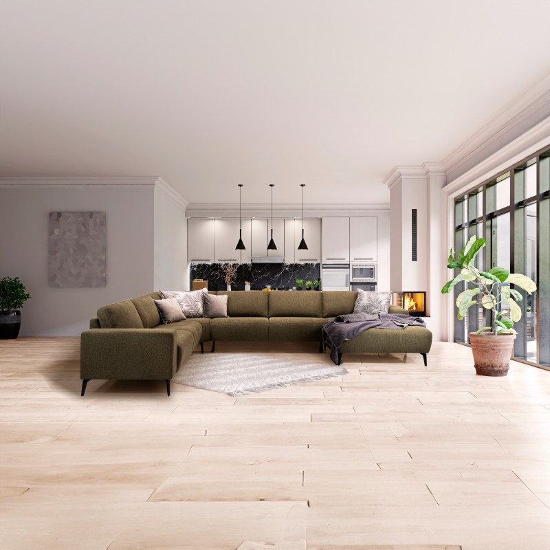 Hjort knudsen Copenhagen hjørnesofa med chaiselong Højrevendt Brego 3593 stof