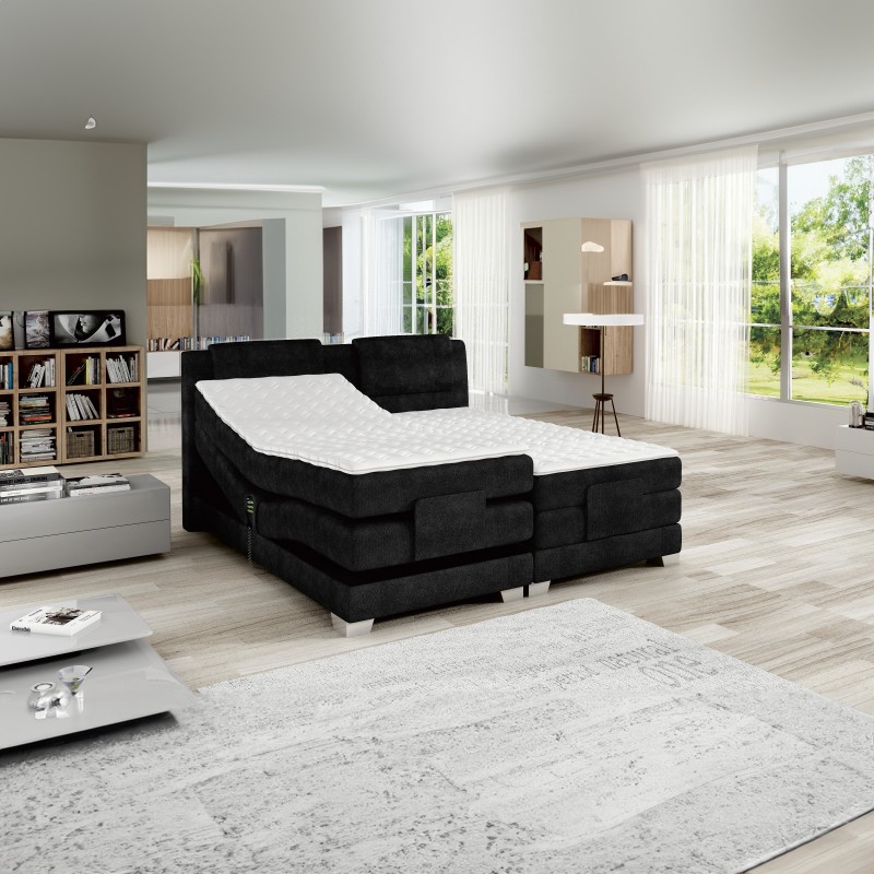 Nordica Elevationsseng 160x200 sort stof