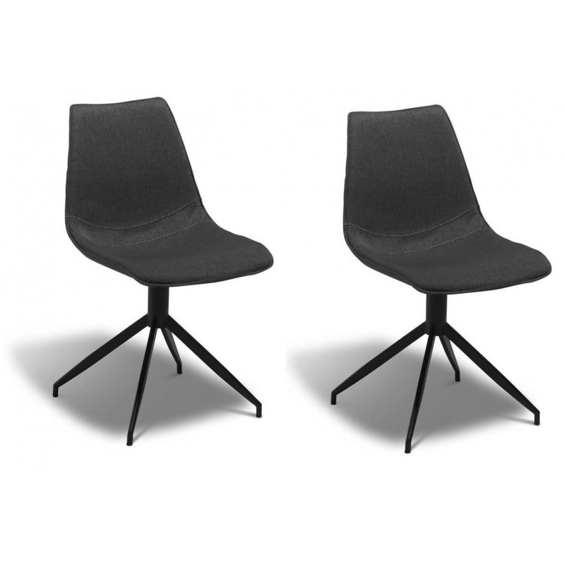 2 x Isabel Spisebordsstole mørkegrå stof billede