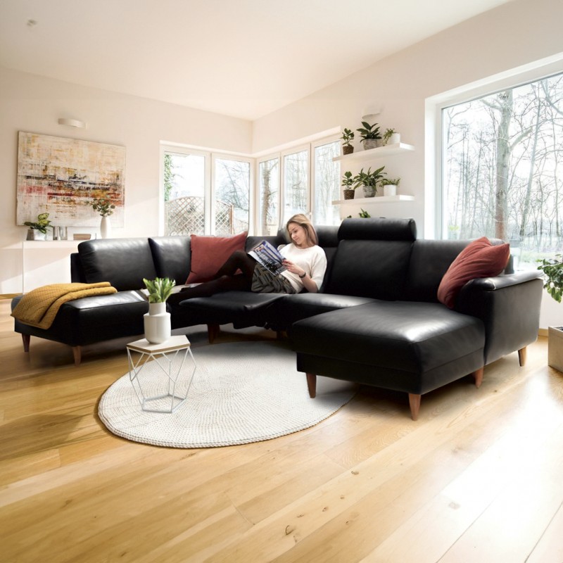 Hjort Knudsen Ballerup U-sofa - læder Højrevendt