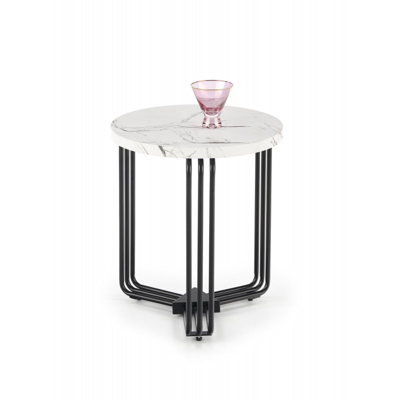 ANTICA S, sofabord Hvid marmor bordplade - Sort stel billede