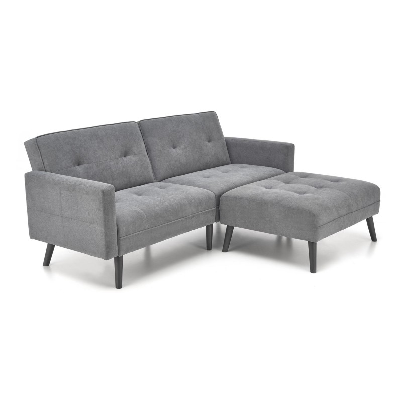 CORNELIUS sammenklappelig sofa med ottoman, - Grå billede
