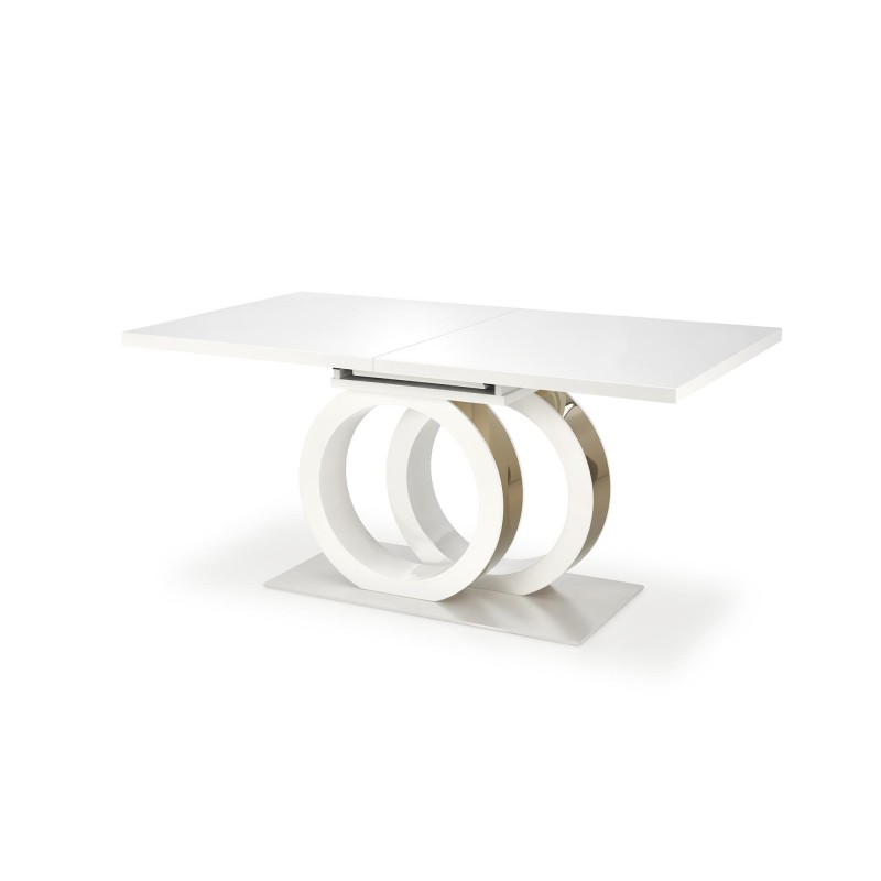 GALARDO Spisebord med udtræk, Hvid / guld billede