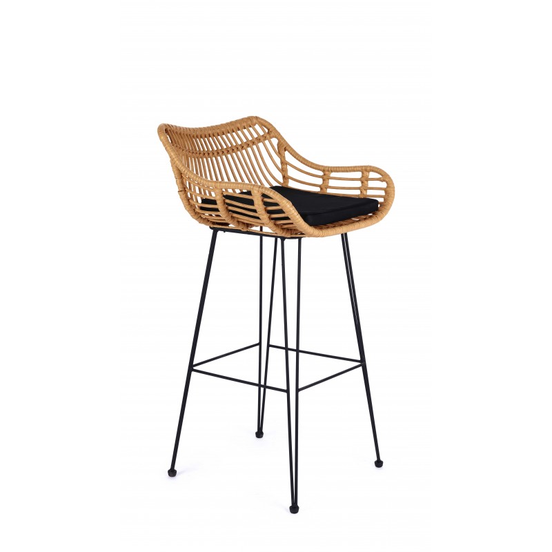 H105 Barstol, - Natur / Sort billede