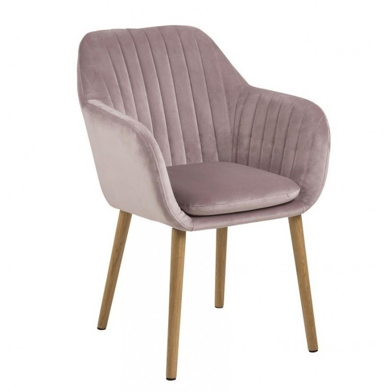 Emilia armstol - Rosa velour billede