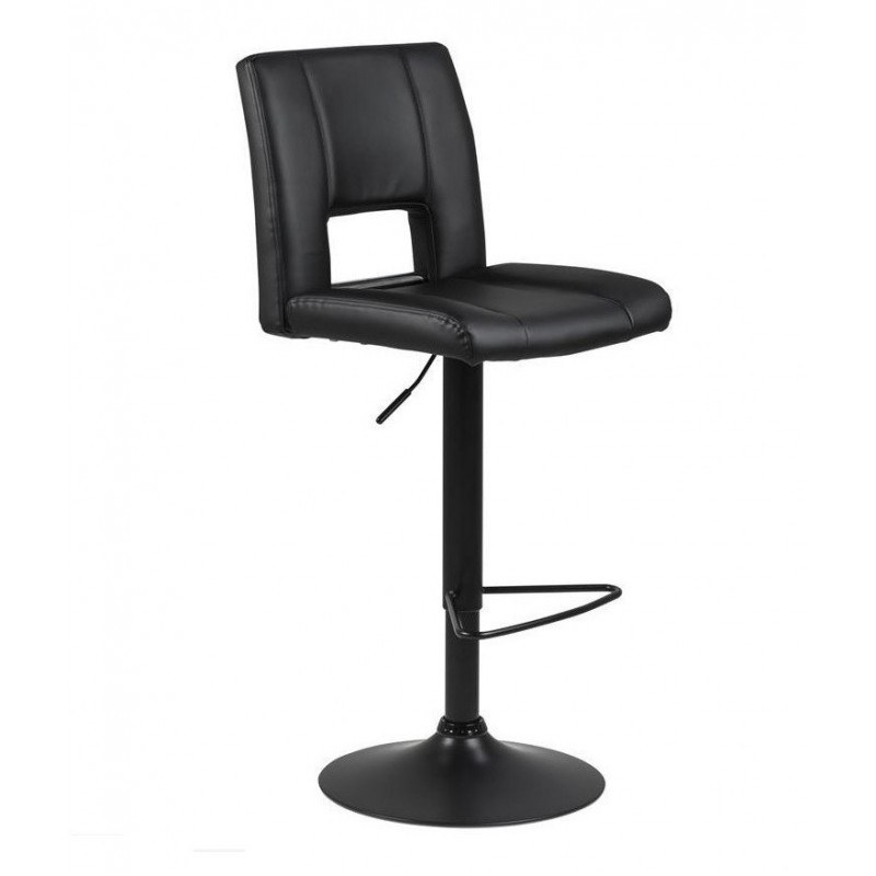 Sylvia barstol - Sort tekstillæder billede