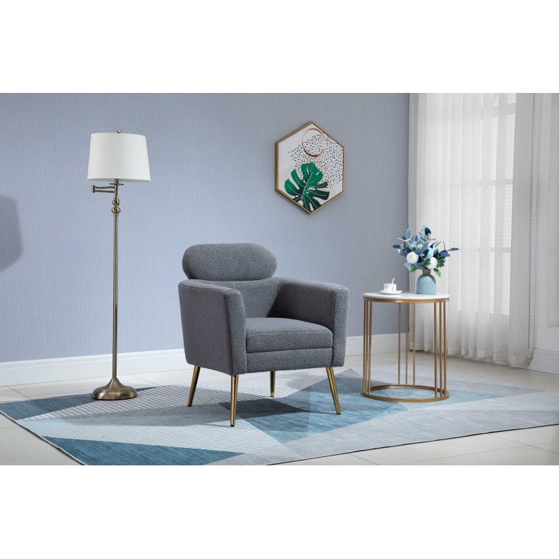 MELISA lænestol Grå/guld