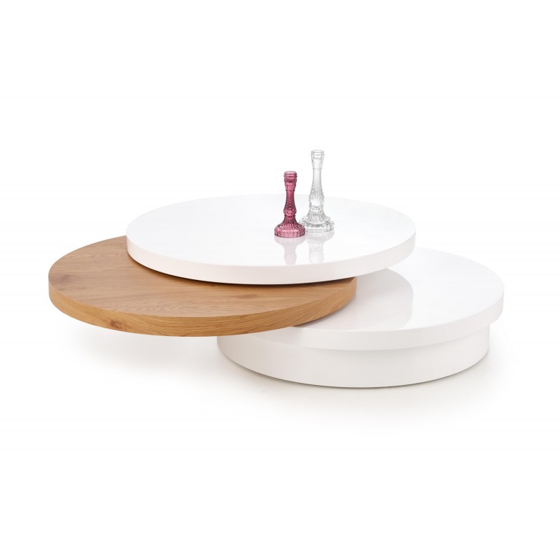 MICHELLE c. bord, - Hvid / gyldne eg billede