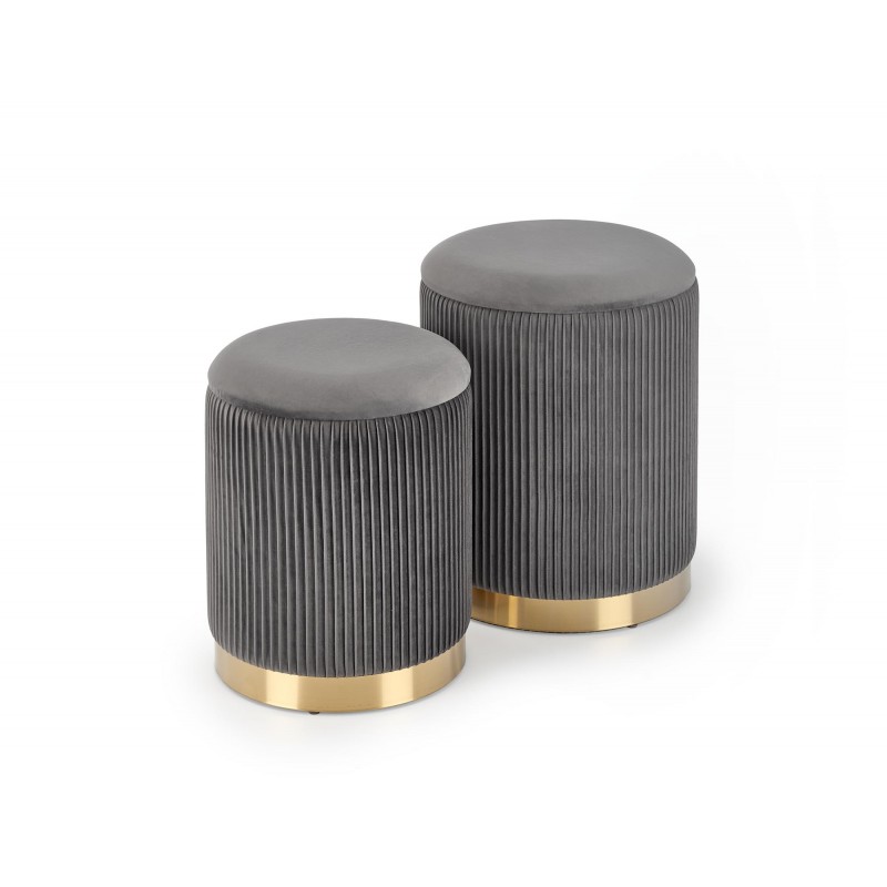 MONTY sæt af to skamler: - Grå