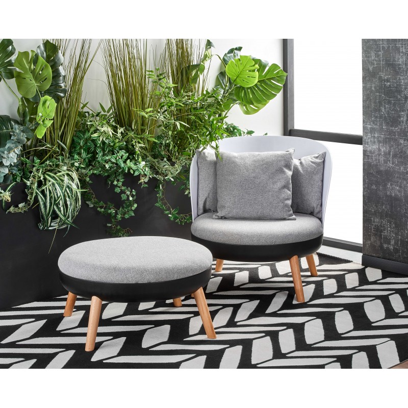 SCANDI fodskammel: Grå, Sort (1 kasse = 1 stk)