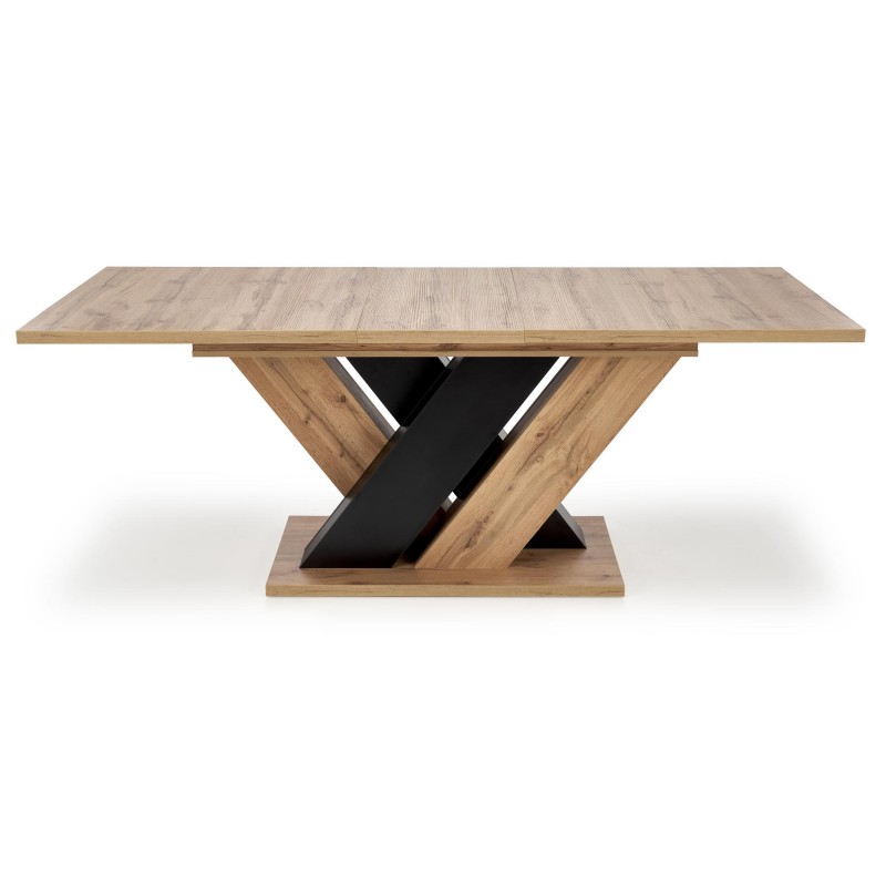 BRANDON Spisebord 160 cm med udtræk til 200 cm , wotan eg / Sort billede