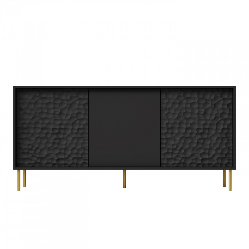 BULLET KM-1 skænk 155 cm - Sort med messingben billede