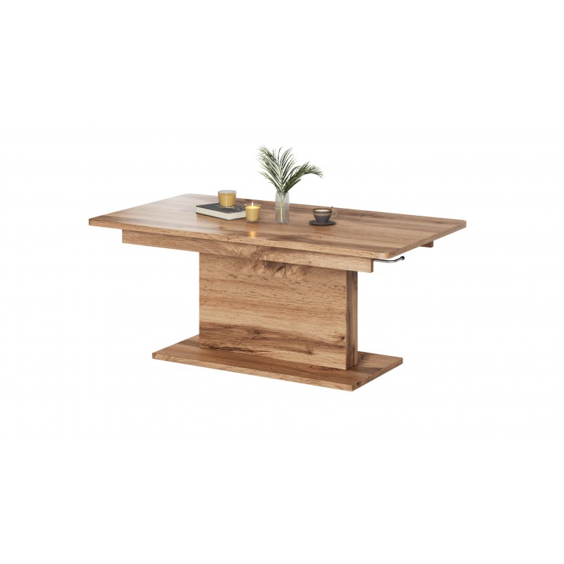 BUSETTI sofabord med løftbar spisebordsplade Justerbart 126-167 cm wotan eg billede