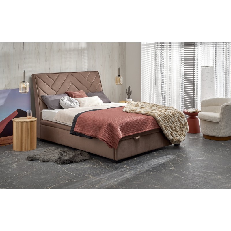 CONTINENTAL I - 160x200cm seng med opbevaring - Beige - Monolith 09 billede