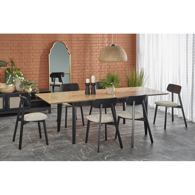 EDMONDO bord Naturlig eg/Sort billede