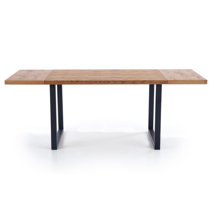 HORUS Spisebord 126cm kan udvides til 206cm - Lys Eg, Sort Stål