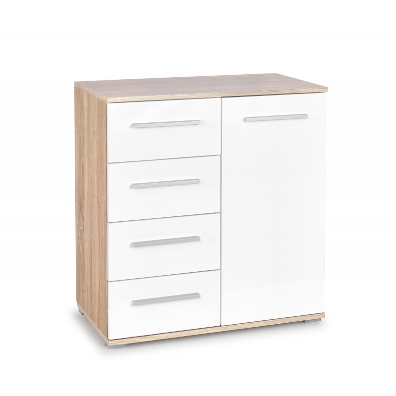 LIMA KM-2 Kommode, - Sonoma eg. / Hvid billede