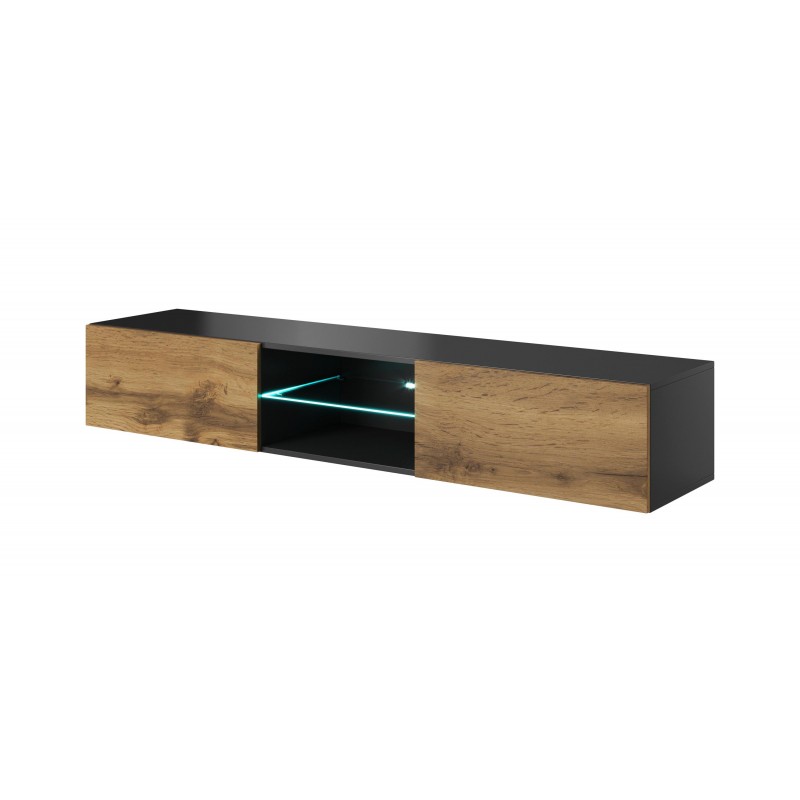 LIVO RTV-180W hængende TV-stand, - antracit/votan eg