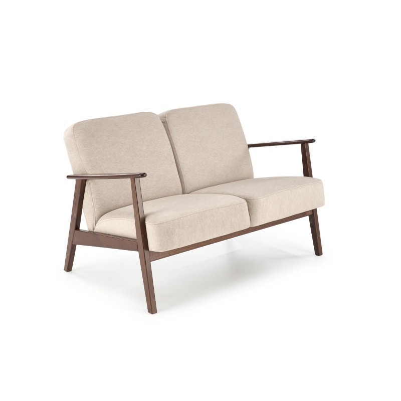 MILANO 2S sofa, Beige CASTEL#15 / mørk Valnød billede