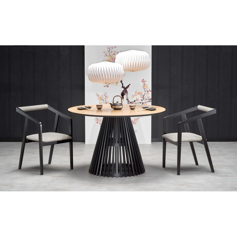 MIYAKI bord Naturlig eg, ben Sorte billede