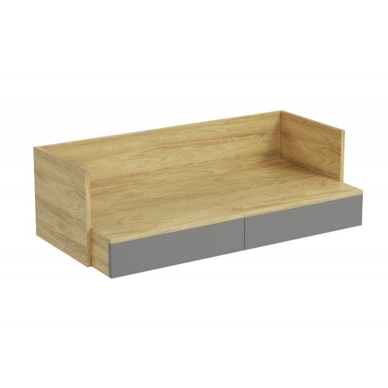 MOBIUS kontorbord 2S - hikora eg/Grå billede