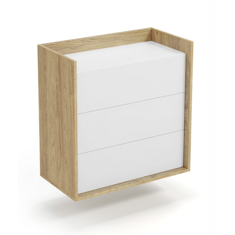 MOBIUS Kommode 3S - Hikora Eg/Hvid billede