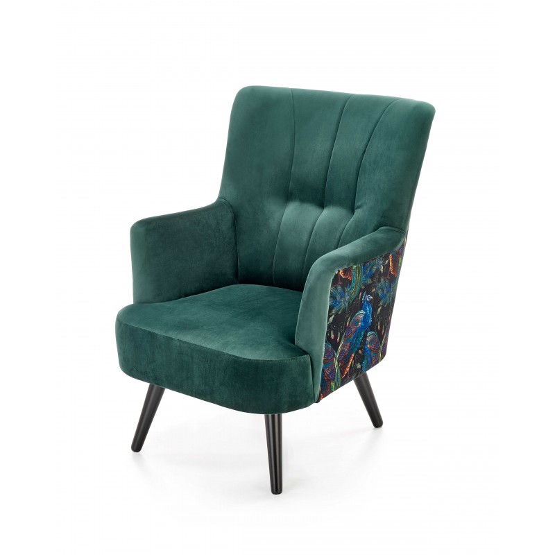 PAGONI stol - Mørkegrøn / Sort