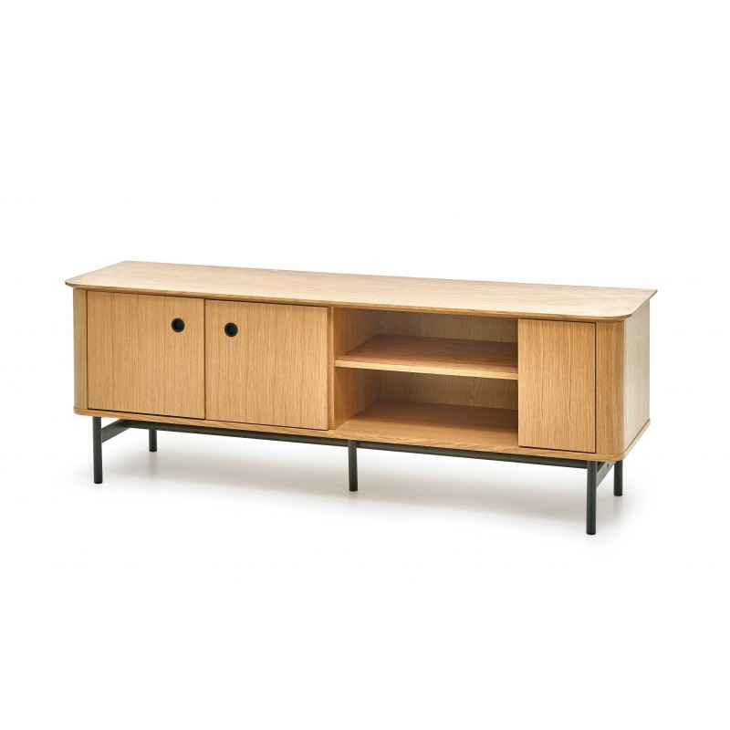 SMART RTV-1 TV bord - Naturlig eg/Sort billede