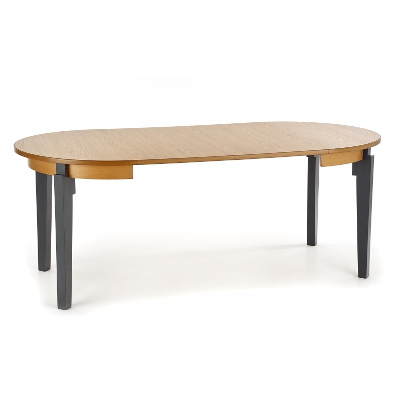 SORBUS Ovalt Spisebord med udtræk 100cm udvides til 200cm - Ggylden eg / grafit